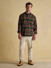 Joules Brushed Flannel Green Cotton Shirt - Image 6 of 14