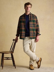Joules Brushed Flannel Green Cotton Shirt - Image 8 of 14