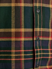 Joules Brushed Flannel Green Cotton Shirt - Image 9 of 14