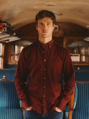 Joules Cotton Twill Burgundy Red Stripe Shirt - Image 1 of 14