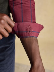 Joules Cotton Twill Burgundy Red Stripe Shirt - Image 10 of 14