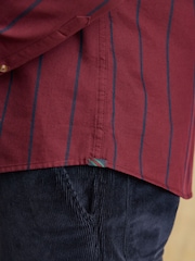 Joules Cotton Twill Burgundy Red Stripe Shirt - Image 12 of 14