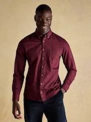 Joules Cotton Twill Burgundy Red Stripe Shirt - Image 3 of 14