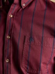 Joules Cotton Twill Burgundy Red Stripe Shirt - Image 6 of 14