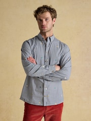 Joules Classic Fit Blue Cotton Printed Shirt - Image 1 of 10