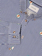 Joules Classic Fit Blue Cotton Printed Shirt - Image 10 of 10