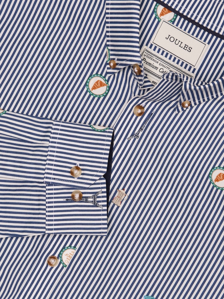 Joules Classic Fit Blue Cotton Printed Shirt - Image 10 of 10 Joules Classic Fit Blue Cotton Printed Shirt - Image 10 of 10