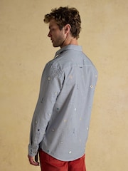 Joules Classic Fit Blue Cotton Printed Shirt - Image 2 of 10