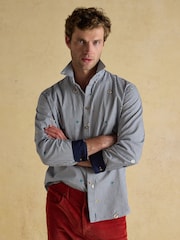 Joules Classic Fit Blue Cotton Printed Shirt - Image 4 of 10