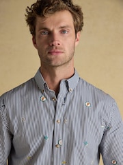 Joules Classic Fit Blue Cotton Printed Shirt - Image 5 of 10