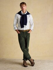 Joules Oxford Classic Fit White Blue Check Long Sleeve Cotton Shirt - Image 10 of 12