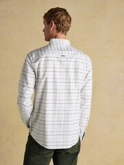 Joules Oxford Classic Fit White Blue Check Long Sleeve Cotton Shirt - Image 2 of 12