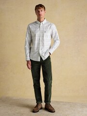Joules Oxford Classic Fit White Blue Check Long Sleeve Cotton Shirt - Image 3 of 12