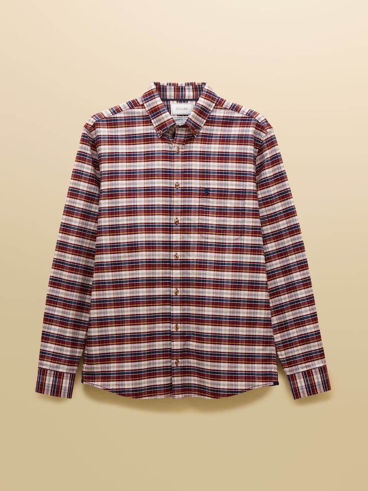 Joules Oxford Classic Fit Red Check Long Sleeve Cotton Shirt - Image 12 of 12 Joules Oxford Classic Fit Red Check Long Sleeve Cotton Shirt - Image 12 of 12
