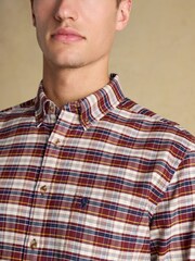 Joules Oxford Classic Fit Red Check Long Sleeve Cotton Shirt - Image 6 of 12