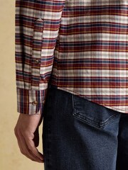 Joules Oxford Classic Fit Red Check Long Sleeve Cotton Shirt - Image 7 of 12