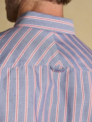 Joules Classic Fit Blue Red Stripe Long Sleeve Cotton Oxford Shirt - Image 5 of 8