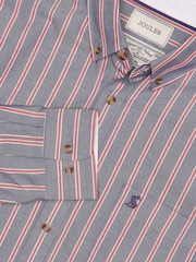 Joules Classic Fit Blue Red Stripe Long Sleeve Cotton Oxford Shirt - Image 8 of 8