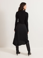 Phase Eight Black Valeria Satin Woven Dress - Image 2 of 6