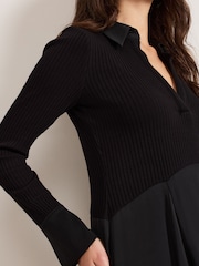Phase Eight Black Valeria Satin Woven Dress - Image 5 of 6