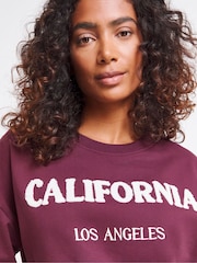 Simply Be Red 100% Cotton Sweatshirt With Woven Pyjamas Bottoms - Image 3 of 3