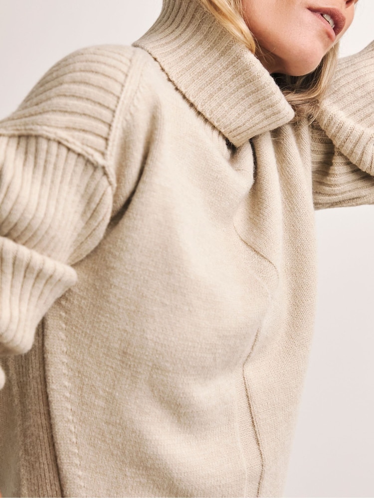 Anthology By JD Williams Cream Roll Neck Jumper - Image 4 of 4