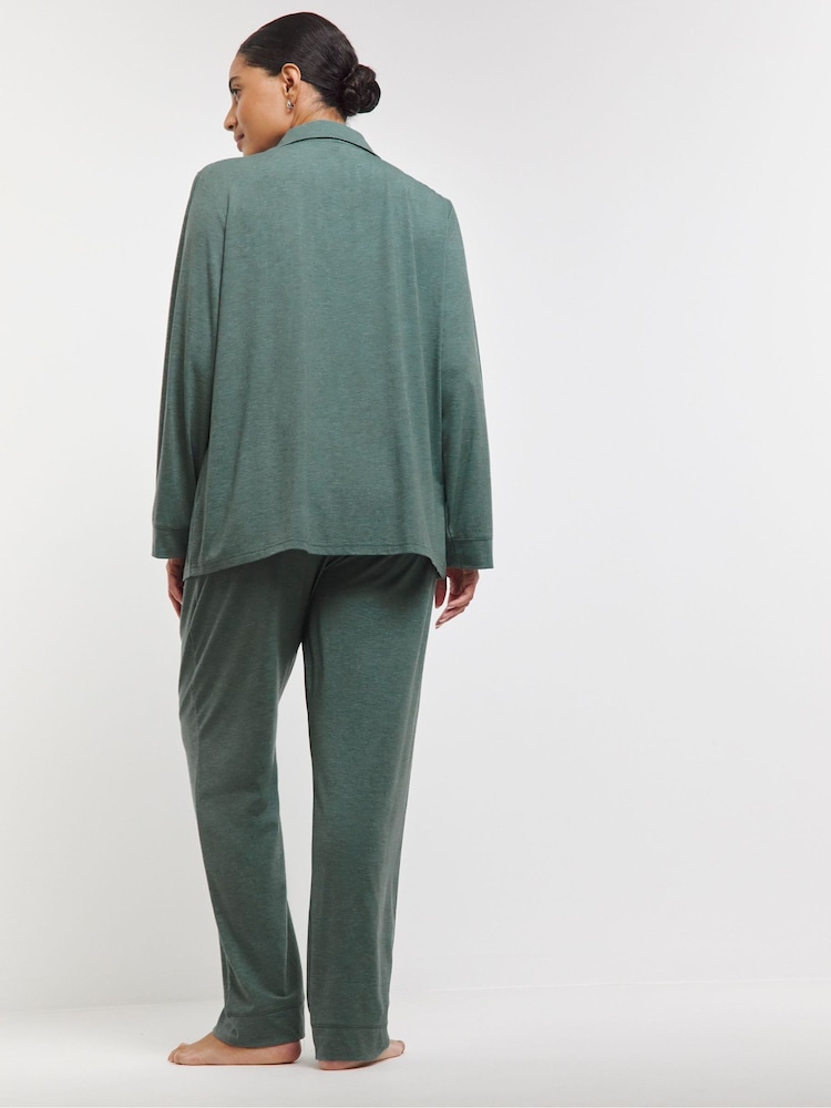 Simply Be Green Pretty Lounge Pyjamas - Image 2 of 4
