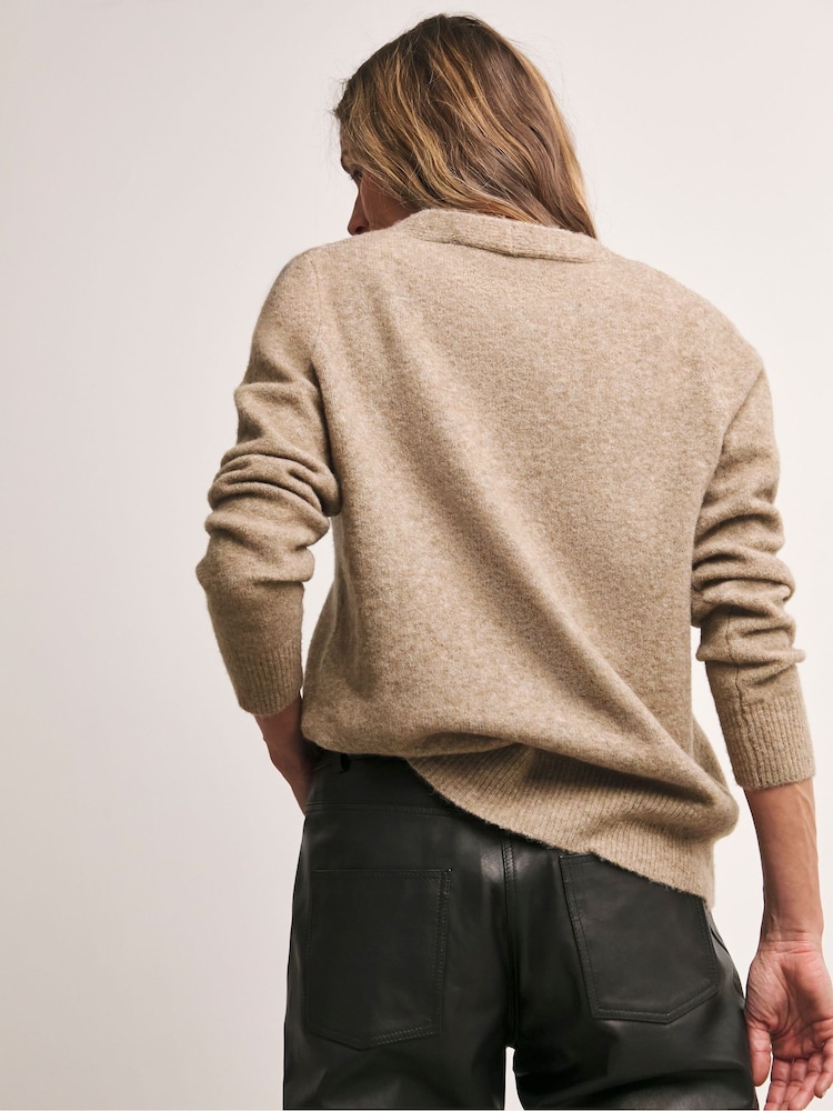Anthology By JD Williams Brown V-Neck Cardigan - Image 2 of 4 Anthology By JD Williams Brown V-Neck Cardigan - Image 2 of 4
