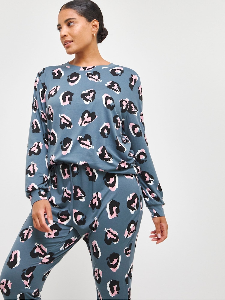 Simply Be Blue Pretty Secrets Supersoft Twosie Pyjamas - Image 4 of 4 Simply Be Blue Pretty Secrets Supersoft Twosie Pyjamas - Image 4 of 4