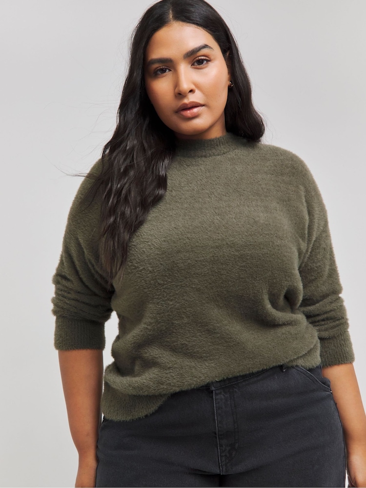 Simply Be Green Feather Jumper - Image 1 of 4