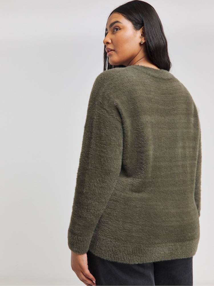 Simply Be Green Feather Jumper - Image 2 of 4