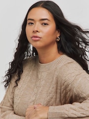 Simply Be Brown Cable Knit Dress - Image 4 of 4