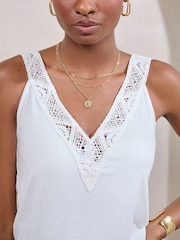 Lipsy White Crochet Detail Vest - Image 2 of 4