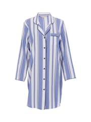Cyberjammies Blue 100% Cotton Alpes Stripe Nightshirt - Image 2 of 2