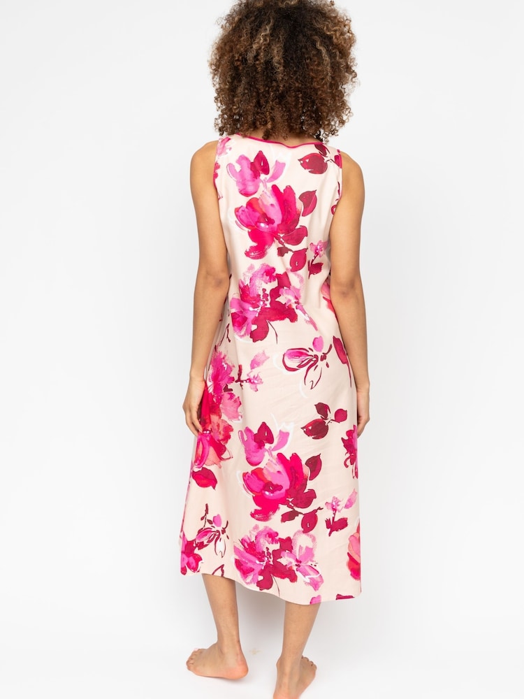 Cyberjammies Pink Peach Floral Print Bus Long Nightdress - Image 2 of 4