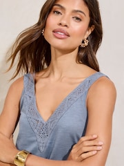 Lipsy Blue Crochet Detail Vest - Image 3 of 4