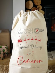 Personalised 100% Cotton Initial & Santa Sack by Loveabode - Image 3 of 4