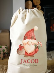Personalised 100% Cotton Initial & Santa Sack by Loveabode - Image 1 of 4