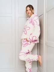 Jim Jam the Label Cream Floral Fleece Twosie - Image 2 of 6