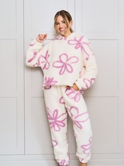 Jim Jam the Label Cream Floral Fleece Twosie - Image 3 of 6