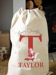 Personalised 100% Cotton Initial & Santa Sack by Loveabode - Image 4 of 4
