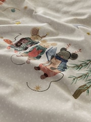 Natural Mouse Town Christmas Duvet Cover and Pillowcase Set - Image 3 of 5