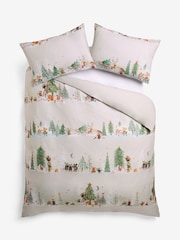 Natural Mouse Town Christmas Duvet Cover and Pillowcase Set - Image 5 of 5