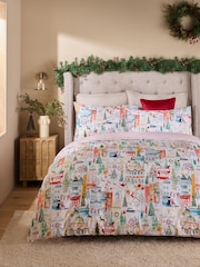 Multi London Christmas Duvet Cover and Pillowcase Set - Image 2 of 7