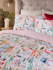 Multi London Christmas Duvet Cover and Pillowcase Set - Image 5 of 7