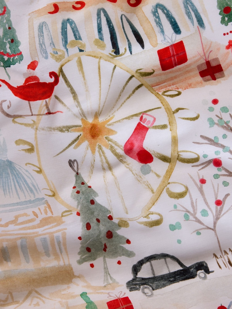 Multi London Christmas Duvet Cover and Pillowcase Set - Image 7 of 7 Multi London Christmas Duvet Cover and Pillowcase Set - Image 7 of 7