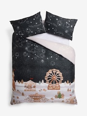 Natural Gingerbread Christmas Reversible Duvet Cover and Pillowcase Set - Image 1 of 6