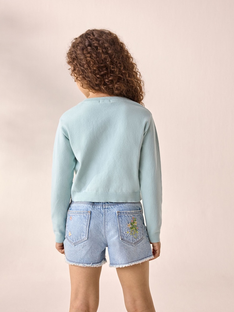 Sage Green Button Up Cardigan (3-16yrs) - Image 2 of 6