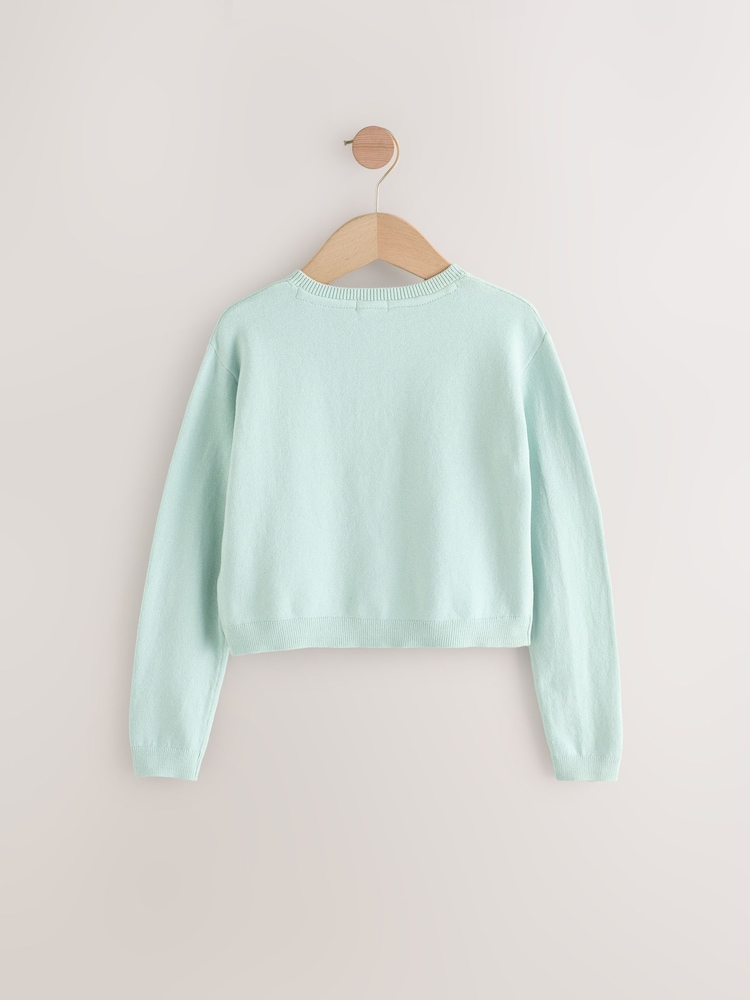 Sage Green Button Up Cardigan (3-16yrs) - Image 4 of 6