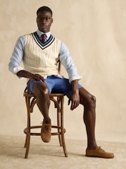 Joules Headingly Cream Cable Knit Cricket Vest - Image 3 of 7